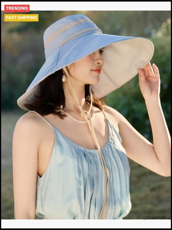 2-in-1 Convertible Sun Hat with Wide Brim UV Protection Detachable Crown main image 7